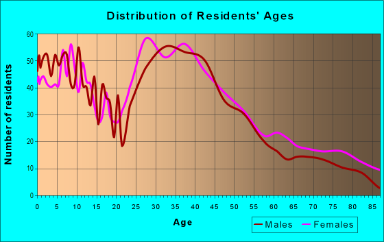 Age and Sex of Residents in North Broadway in Haverhill, MA