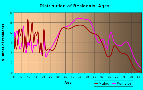 Age and Sex of Residents in Park/Washington in Hudson, MA