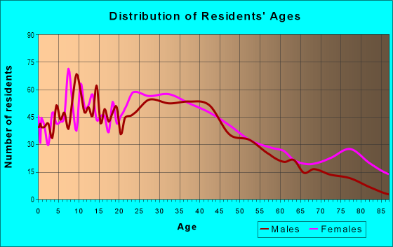 Age and Sex of Residents in Lower Belvidere in Lowell, MA