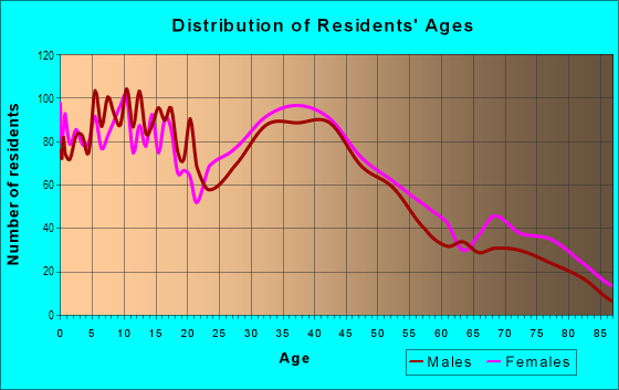 Age and Sex of Residents in Pine Hill in Lynn, MA