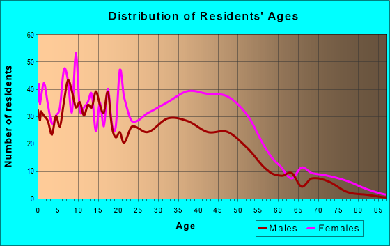 Age and Sex of Residents in Beechfield in Baltimore, MD