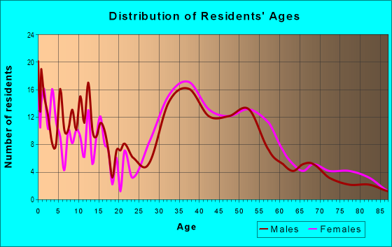 Age and Sex of Residents in Indian Spring Village in Silver Spring, MD