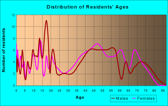 Age and Sex of Residents in Homestead Estates in Silver Spring, MD