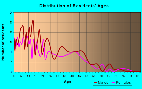Age and Sex of Residents in Fairgrove in Pontiac, MI