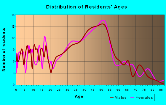 Age and Sex of Residents in Indian Village in Detroit, MI