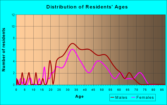 Age and Sex of Residents in Bricktown in Detroit, MI