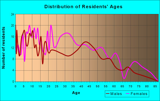 Age and Sex of Residents in Briggs in Detroit, MI