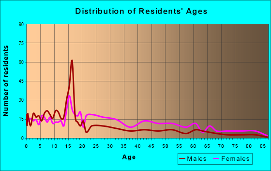Age and Sex of Residents in Forest Park in Detroit, MI