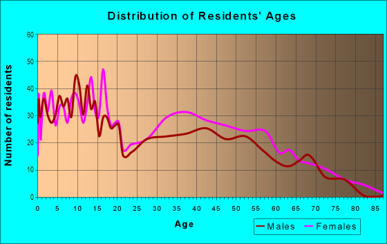 Age and Sex of Residents in Churchill Downs in Lansing, MI