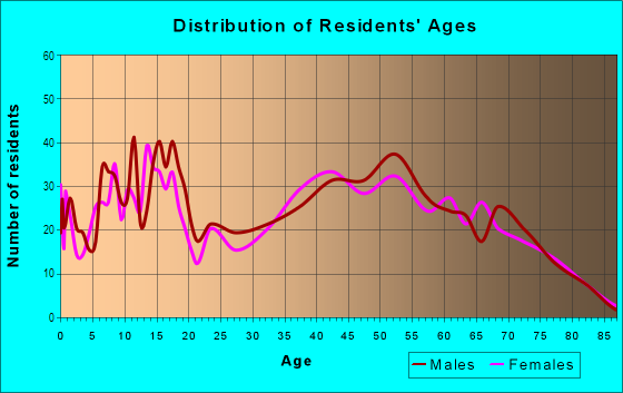 Age and Sex of Residents in Stony Lake in Shelby, MI