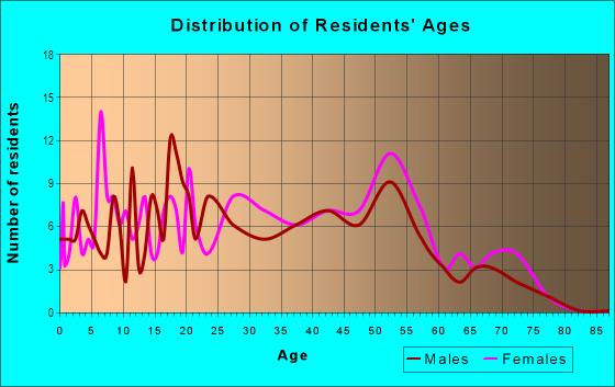 Age and Sex of Residents in Spring Valley in Greensboro, NC