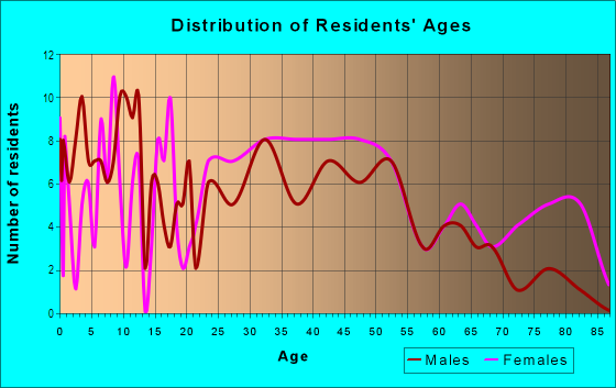 Age and Sex of Residents in College Park in Raleigh, NC
