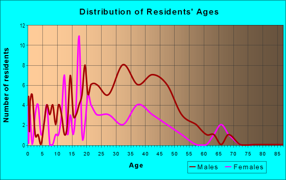 Age and Sex of Residents in North Winston in Winston Salem, NC