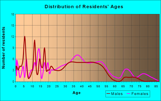 Age and Sex of Residents in Duke Homestead in Durham, NC