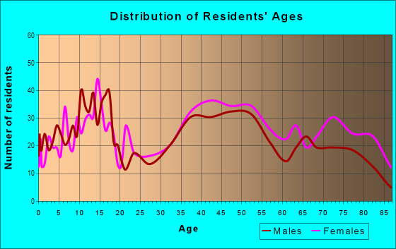 Age and Sex of Residents in West Keene in Keene, NH