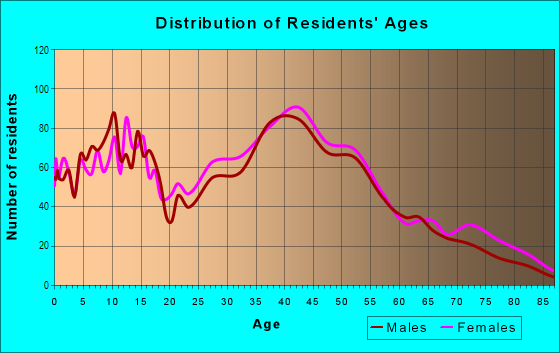 Age and Sex of Residents in Steelmanville in Egg Harbor Township, NJ