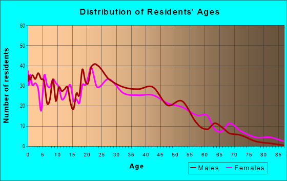 Age and Sex of Residents in Downtown in Passaic, NJ