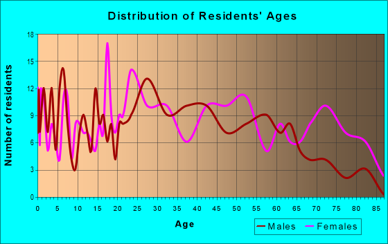 Age and Sex of Residents in Wheaton Village in Millville, NJ