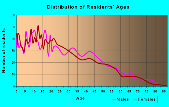 Age and Sex of Residents in Dudley in Camden, NJ