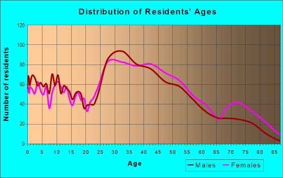Age and Sex of Residents in Bonhamtown in Edison, NJ