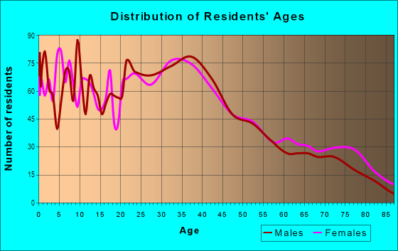 Age and Sex of Residents in Peterstown in Elizabeth, NJ