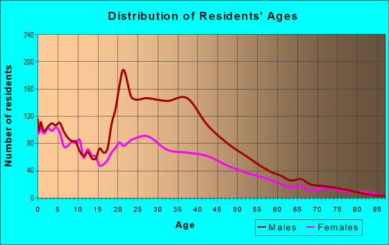 Age and Sex of Residents in Downtown East in Las Vegas, NV