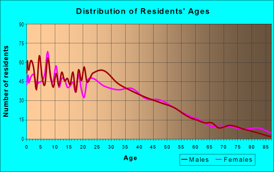 Age and Sex of Residents in Northwest Industrial in El Monte, CA