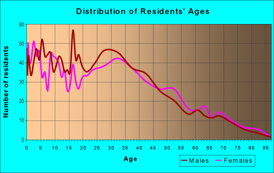 Age and Sex of Residents in Flair Business District in El Monte, CA