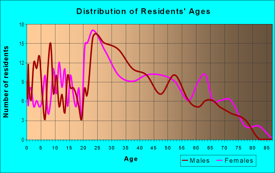 Age and Sex of Residents in Airport Heights in Endicott, NY