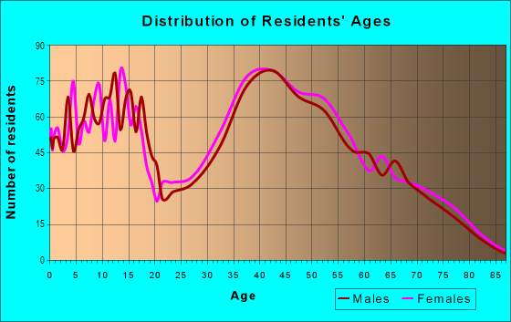 Age and Sex of Residents in Union Center in Endicott, NY
