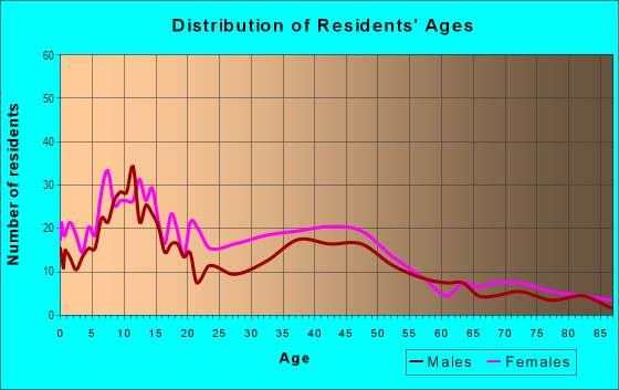 Age and Sex of Residents in Elmwood in Syracuse, NY