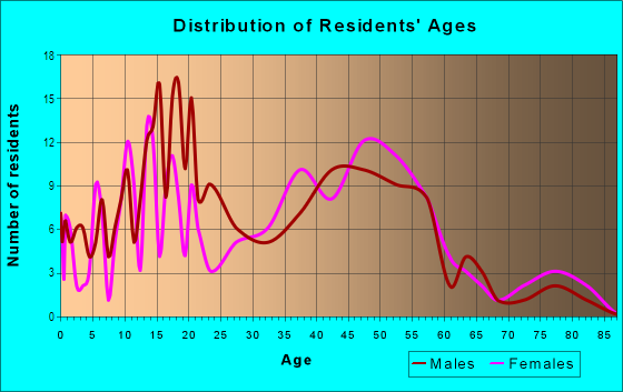 Age and Sex of Residents in Neighborhood S in Rohnert Park, CA