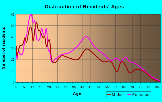 Age and Sex of Residents in Southern Dayton View in Dayton, OH