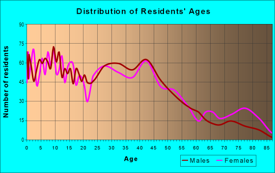 Age and Sex of Residents in South Akron in Akron, OH