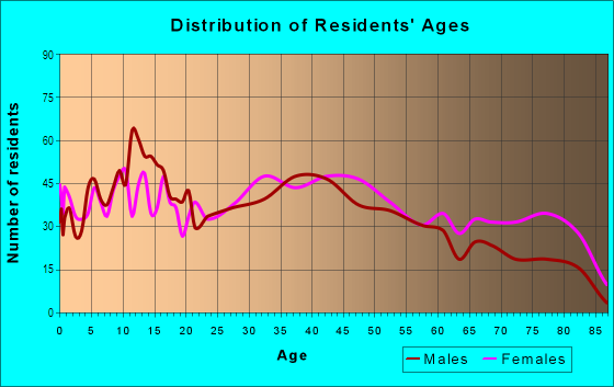 Age and Sex of Residents in Bridesburg in Philadelphia, PA