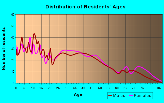 Age and Sex of Residents in Olde Kensington in Philadelphia, PA