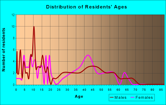 Age and Sex of Residents in Woodcreek Farms in Elgin, SC
