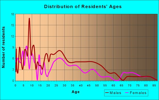 Age and Sex of Residents in Southside in Chattanooga, TN