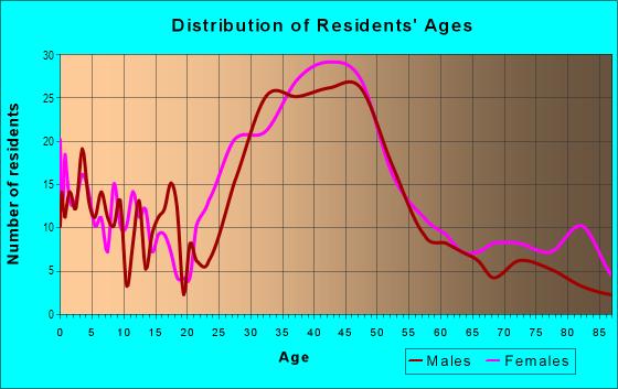 Age and Sex of Residents in Little Forest Hills in Dallas, TX
