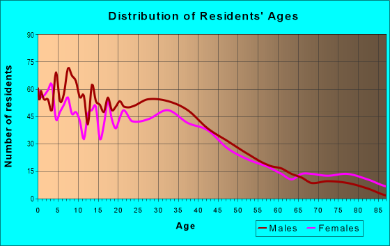 Age and Sex of Residents in Northeast Connection in Grand Prairie, TX