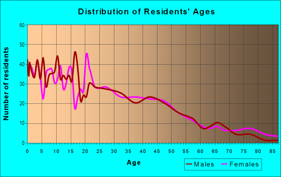 Age and Sex of Residents in Slaton-Bean in Lubbock, TX