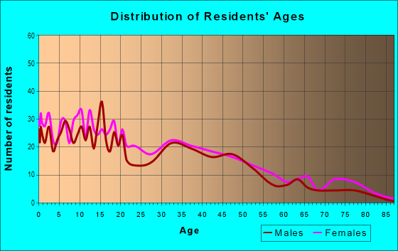 Age and Sex of Residents in Ballenger in Lubbock, TX