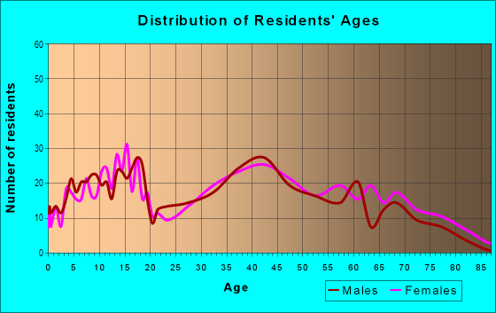 Age and Sex of Residents in Plymouth Park in Irving, TX