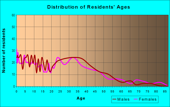 Age and Sex of Residents in Grauwyler Heights in Irving, TX