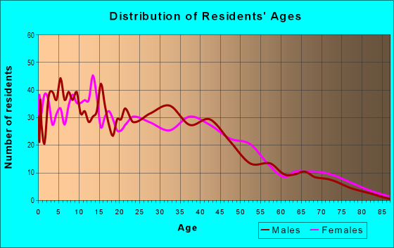 Age and Sex of Residents in Glendora Avenue in La Puente, CA