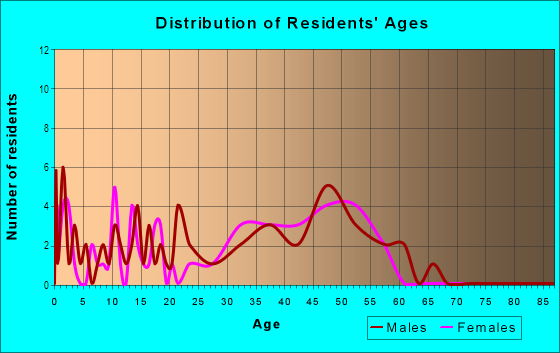 Age and Sex of Residents in Woodhaven Addition in Plano, TX