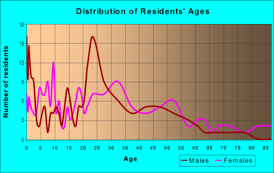 Age and Sex of Residents in East Side Historical District in Bryan, TX