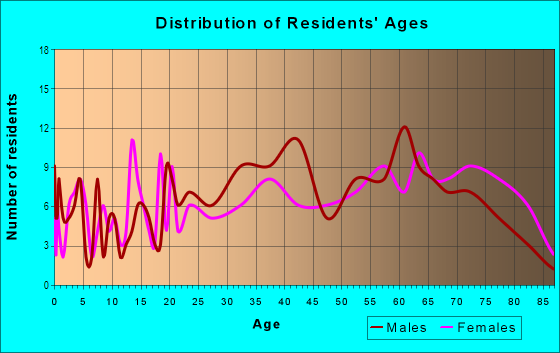 Age and Sex of Residents in South of Southtown in San Antonio, TX