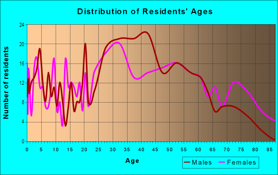 Age and Sex of Residents in King William in San Antonio, TX