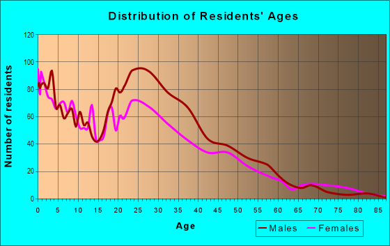 Age and Sex of Residents in Bishop Arts District in Dallas, TX